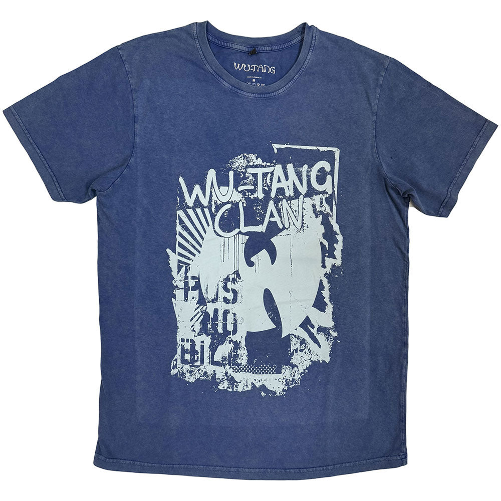 Wu-Tang Clan Unisex Stone Wash T-Shirt: Graffiti (Denim Blue)