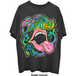 The Rolling Stones Unisex Embellished T-Shirt: Some Girls Neon Tongue (Diamante)