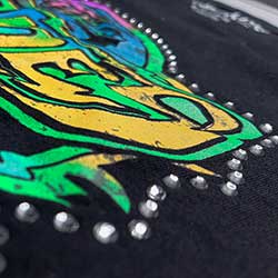 The Rolling Stones Unisex Embellished T-Shirt: Some Girls Neon Tongue (Diamante)