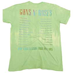 Guns N' Roses Unisex T-Shirt: Gradient Use Your Illusion Tour (Wash Collection & Back Print)
