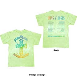 Guns N' Roses Unisex T-Shirt: Gradient Use Your Illusion Tour (Wash Collection & Back Print)