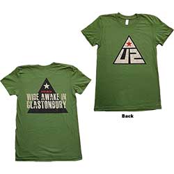 U2 Ladies T-Shirt: Glastonbury 2011 Pyramid Stage (Back Print) (Ex-Tour)