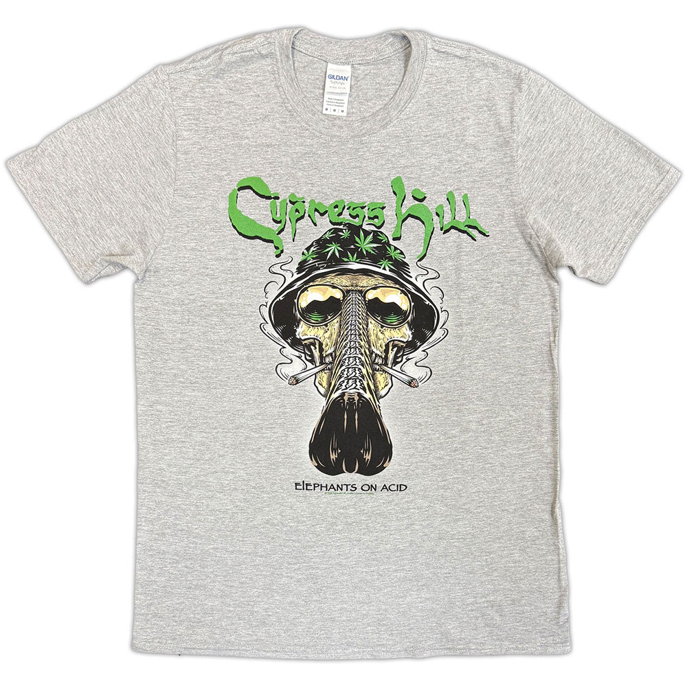 Cypress Hill Unisex T-Shirt: Skull Bucket (Grey)