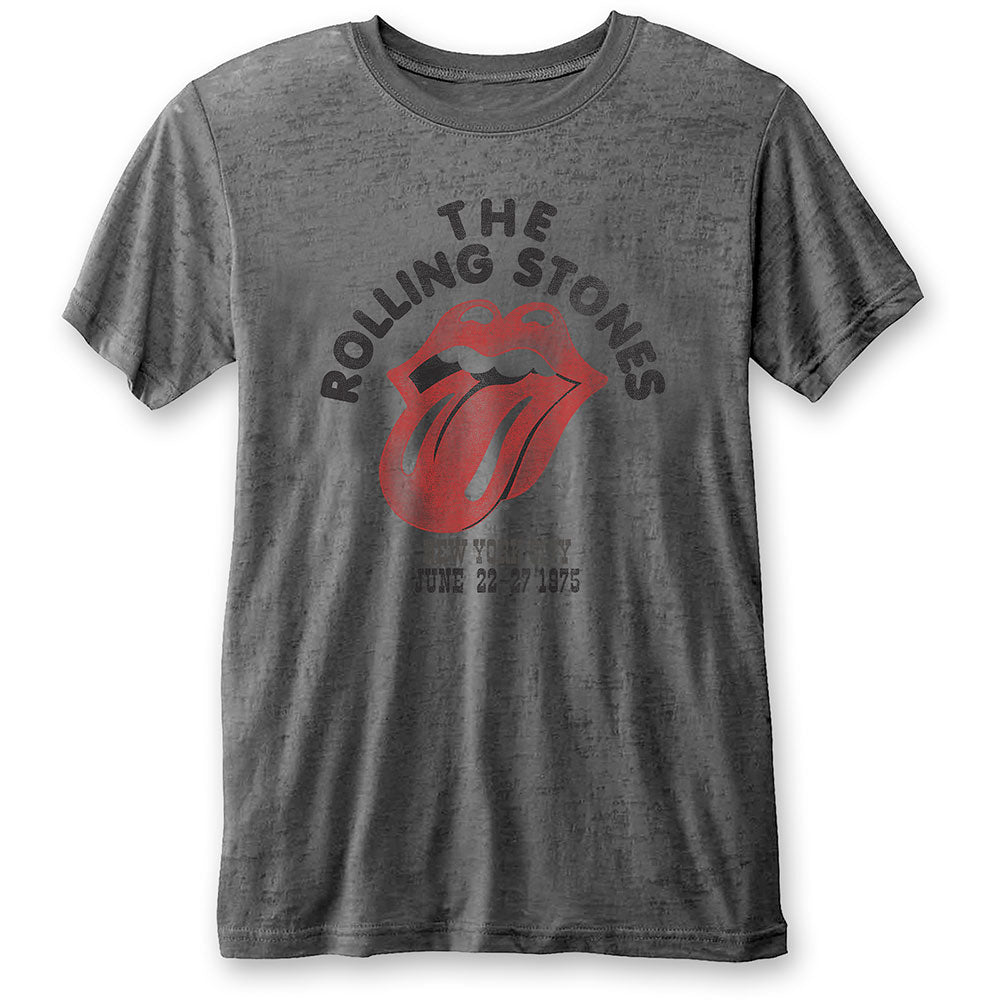 The Rolling Stones Unisex T-Shirt: New York City 75 (Burnout)