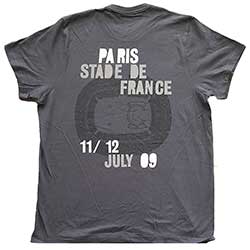 U2 Unisex T-Shirt: 360 Degree Tour Paris 2009 (Back Print) (Ex-Tour) (Medium)