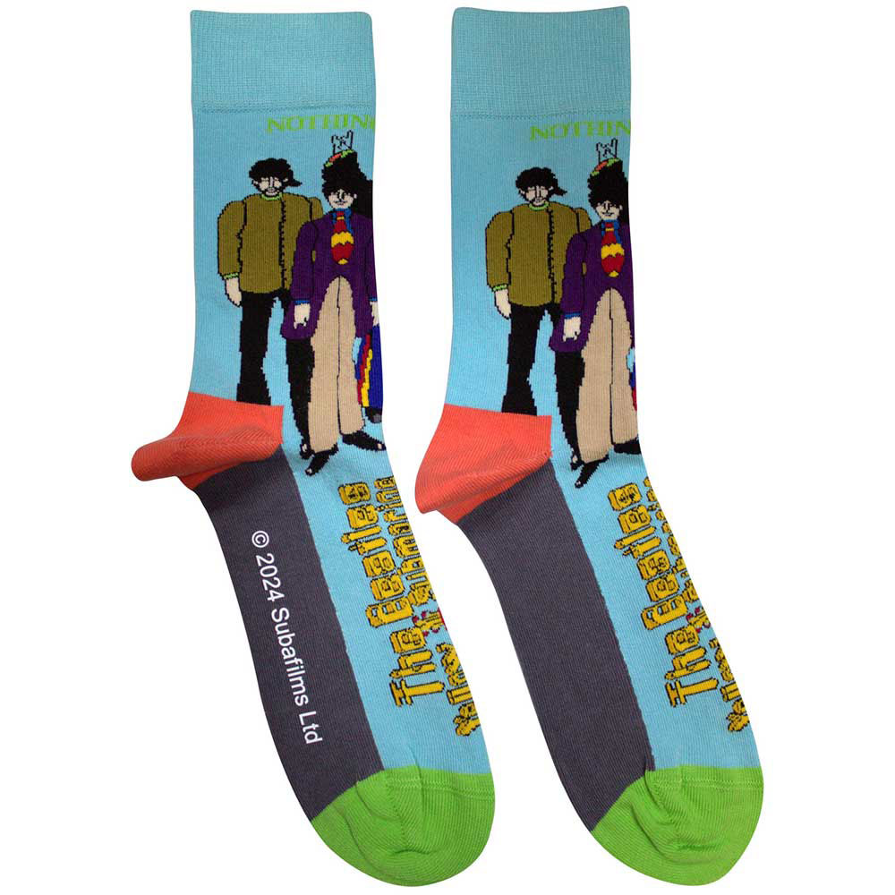 The Beatles Unisex Ankle Socks: Sub & Band (Light Blue) (UK Size 4 - 7)