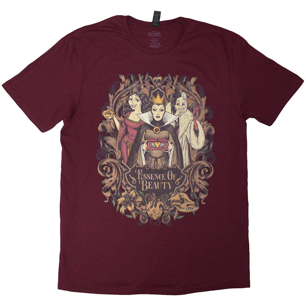 Disney Unisex T-Shirt: Essence Of Beauty (Maroon Red)