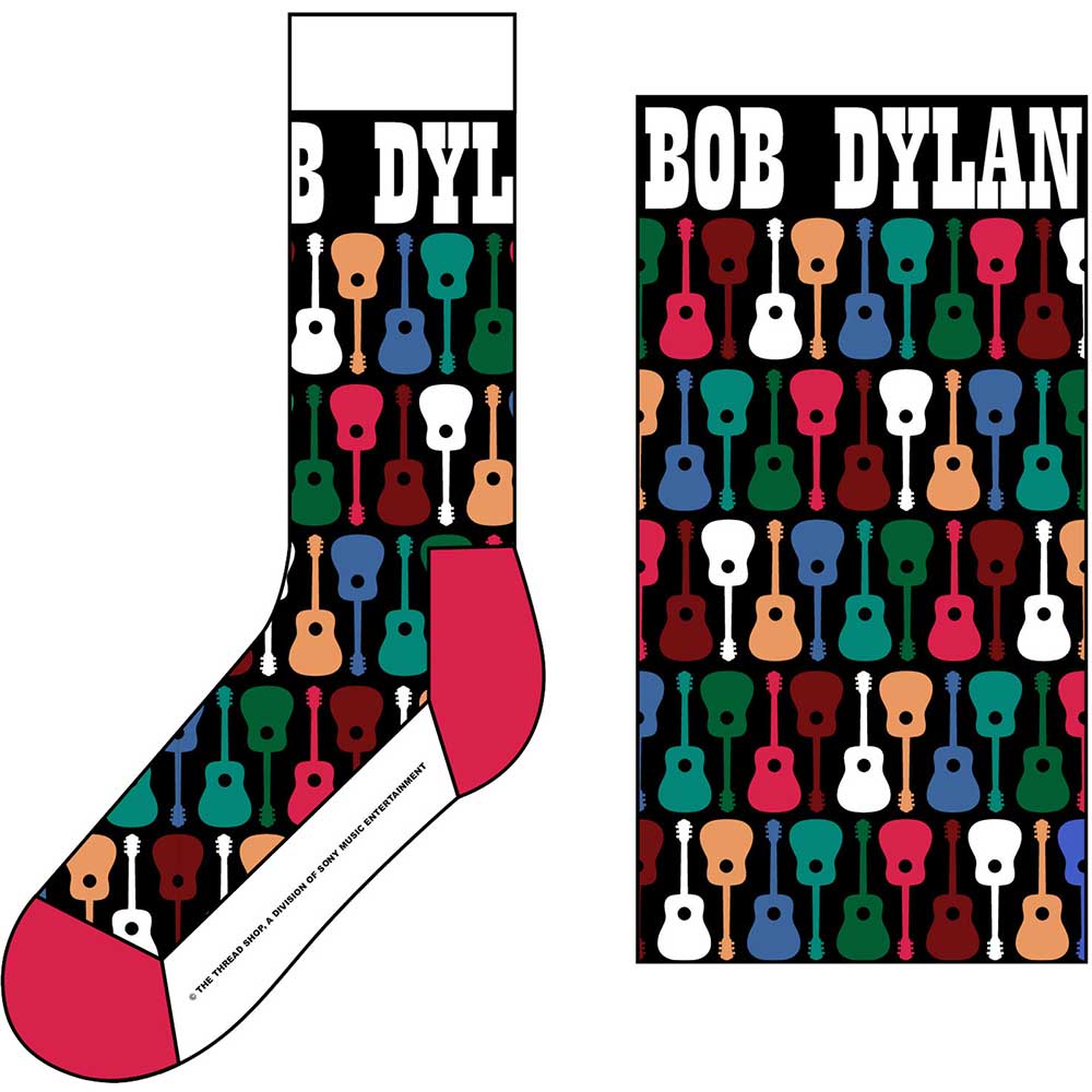 Bob Dylan Unisex Ankle Socks: Guitar Pattern (UK Size 7 - 11)