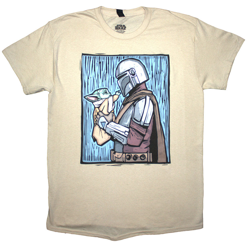 Star Wars Unisex T-Shirt: The Mandalorian Holding Grogu – House of
