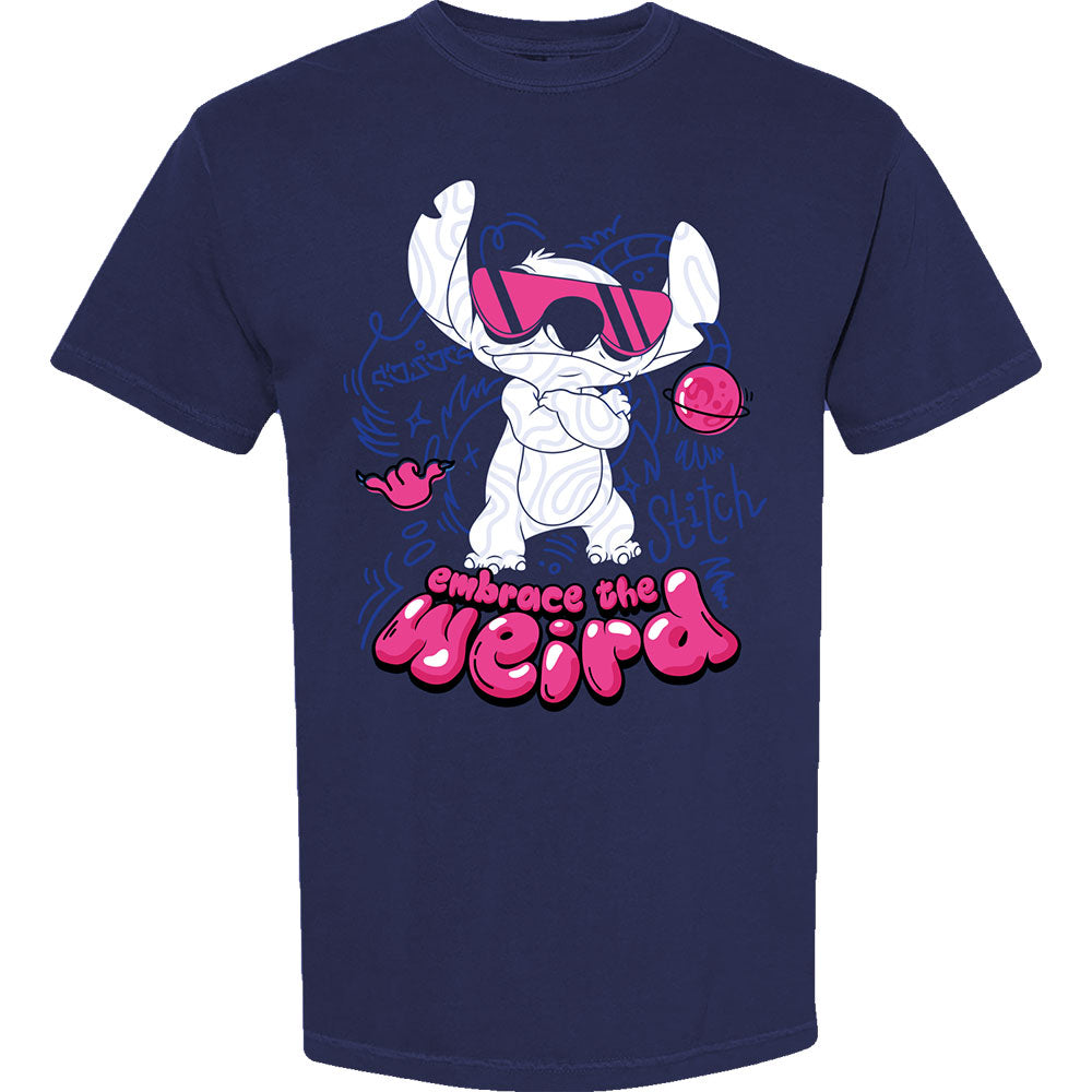 Disney Unisex T-Shirt: Lilo & Stitch Embrace The Weird (Navy Blue)