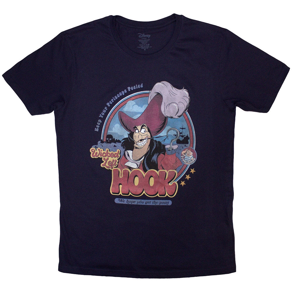 Peter Pan Unisex T-Shirt: Wicked Left Hook (Navy Blue)
