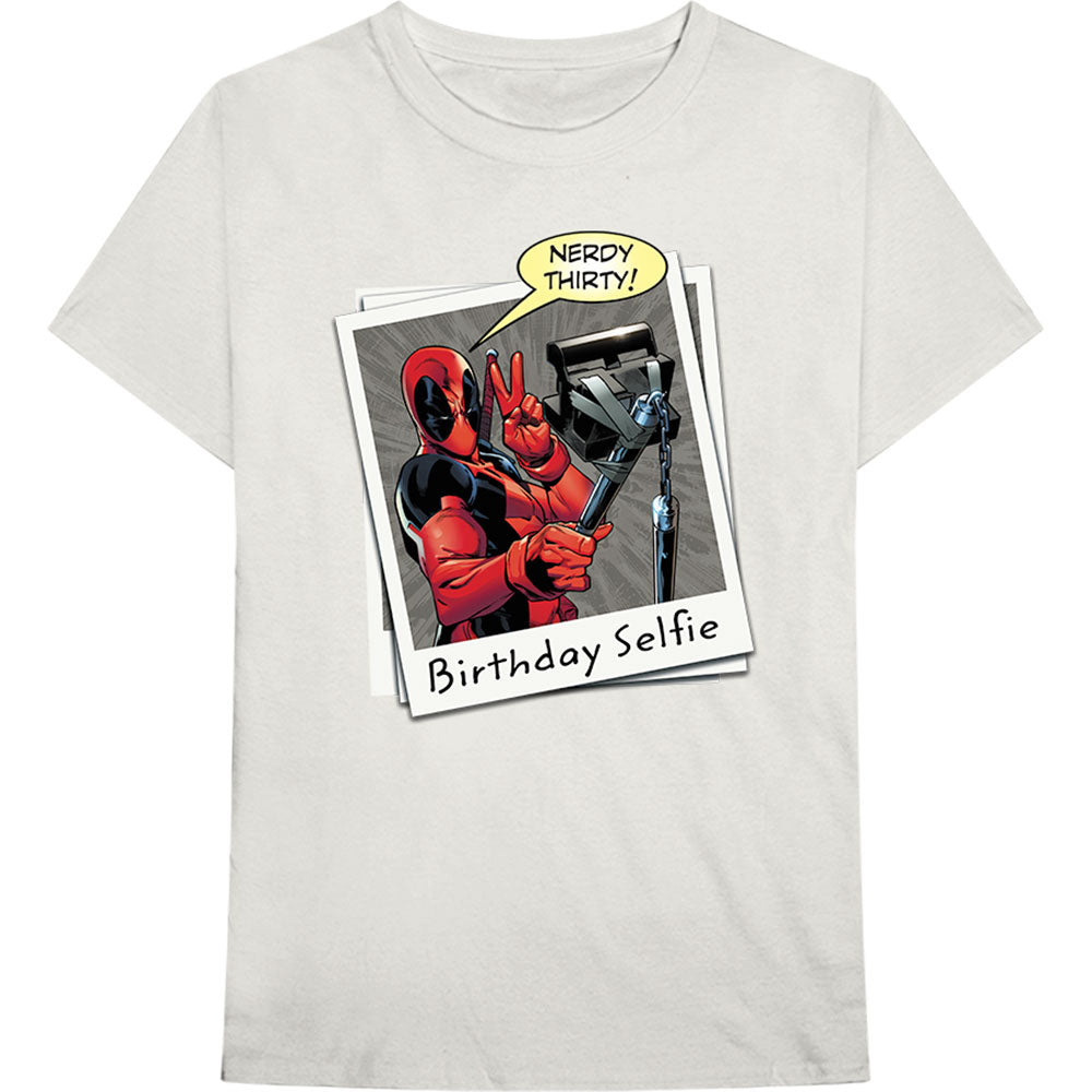 Marvel Comics Unisex T-Shirt: Deadpool Birthday Selfie