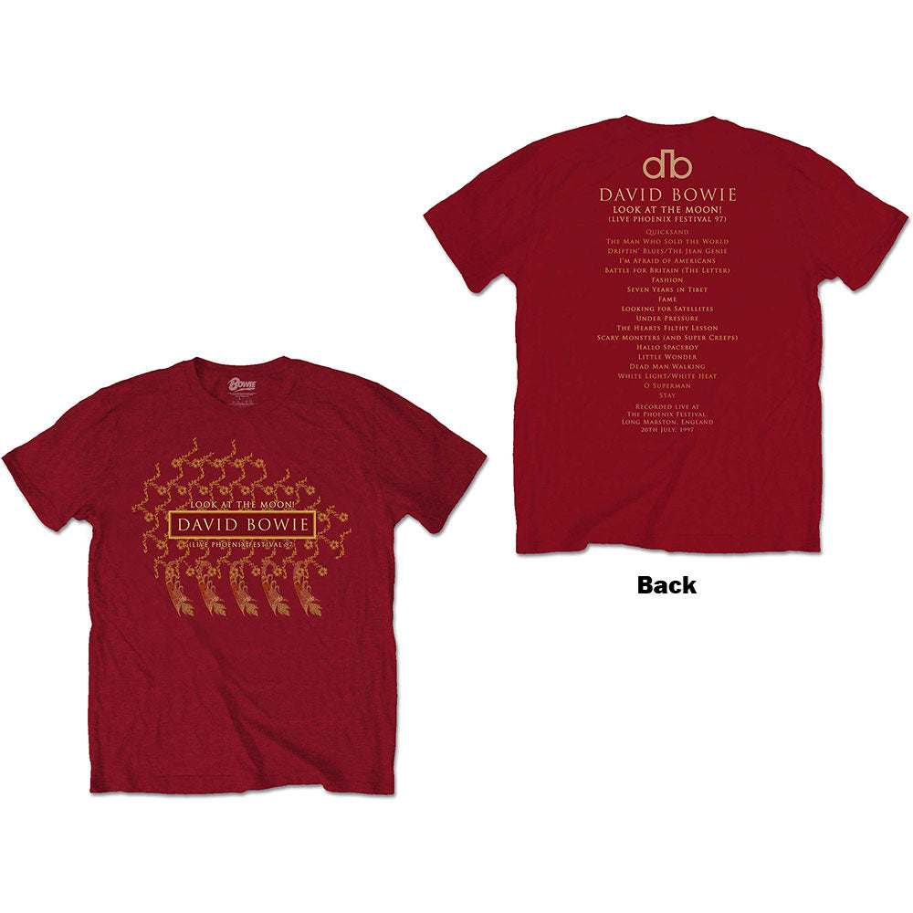 David Bowie Unisex T-Shirt: Pheonix Festival (Back Print)