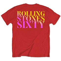 The Rolling Stones Unisex T-Shirt: Sixty Gradient Text (Back Print)