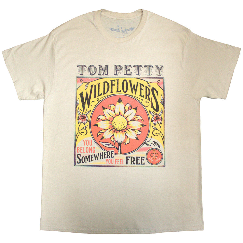 Tom Petty & The Heartbreakers Unisex T-Shirt: Wildflowers (Sand)