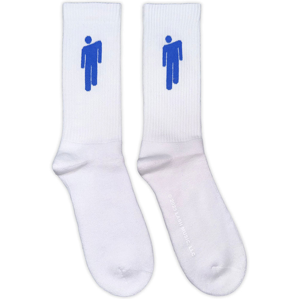 Billie Eilish Unisex Terry Socks: Blue Blohsh (White) (UK Size 7 - 11)