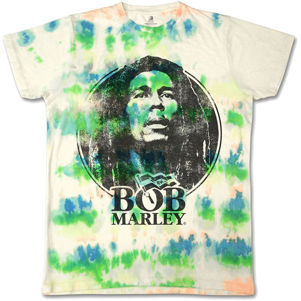 Bob Marley Unisex T-Shirt: Black & White Logo (Wash Collection)