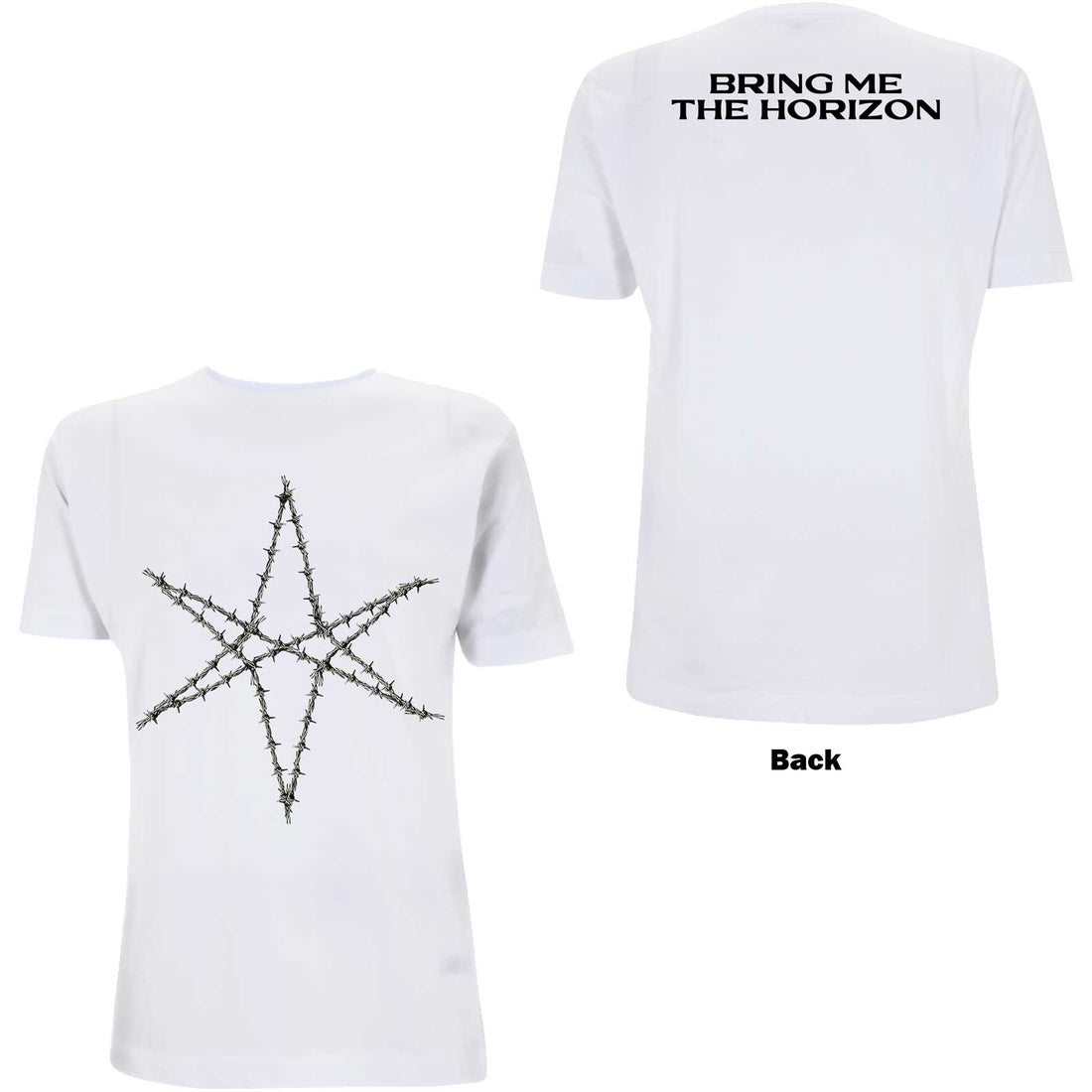 Bring Me The Horizon Unisex T-Shirt: Barbed Wire (Back Print)