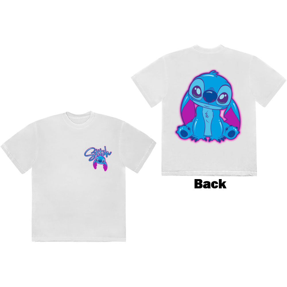 Disney Unisex T-Shirt: Stitch Spray Paint (White) (Back Print)
