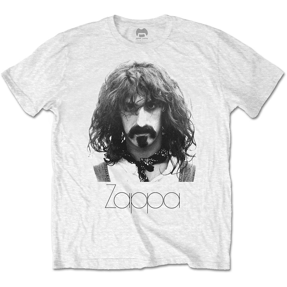 Frank Zappa Unisex T-Shirt: Thin Logo Portrait