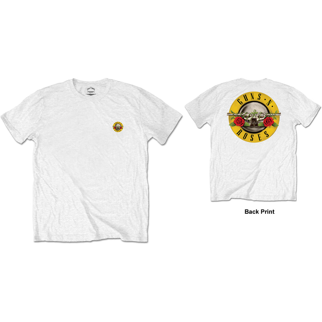 Guns N' Roses Unisex T-Shirt: Classic Logo (Back Print/Retail Pack)