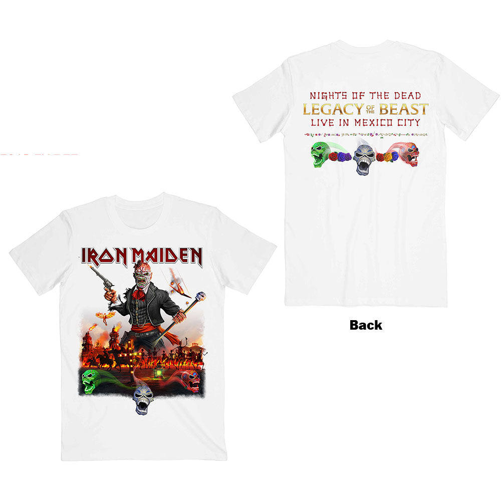 Iron Maiden Unisex T-Shirt: Legacy of the Beast Live In Mexico City (Back Print)