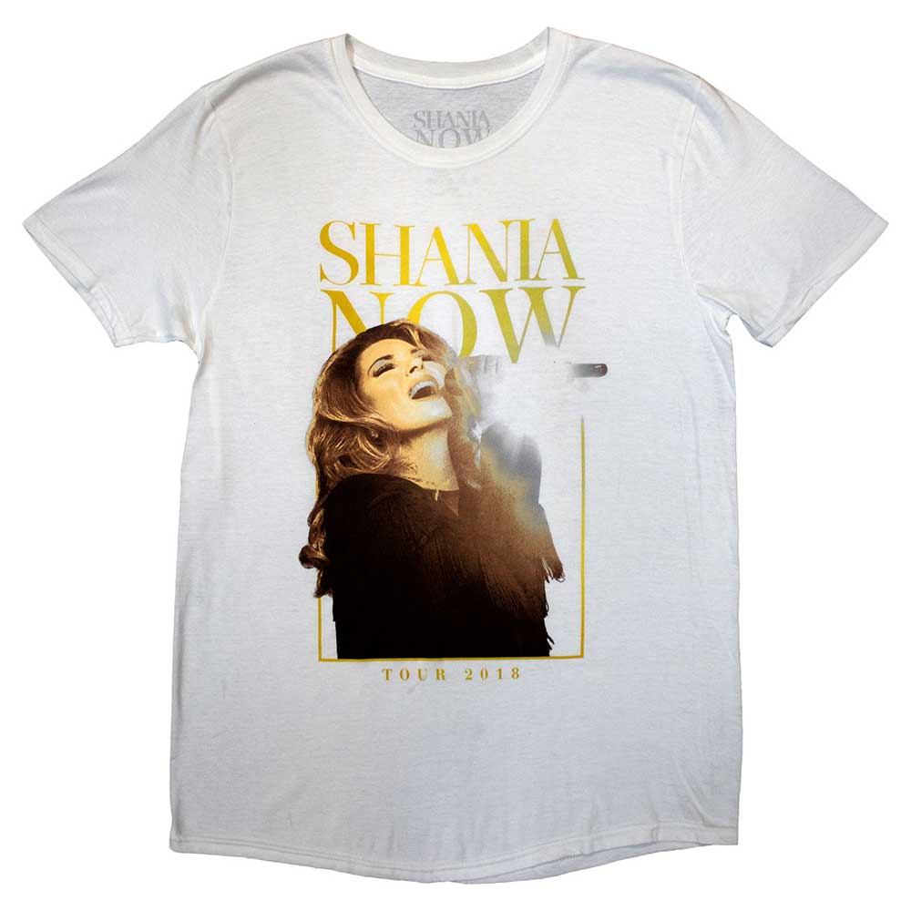 Shania Twain Unisex T-Shirt: Tour 2018 Mic Photo (Back Print & Ex-Tour)