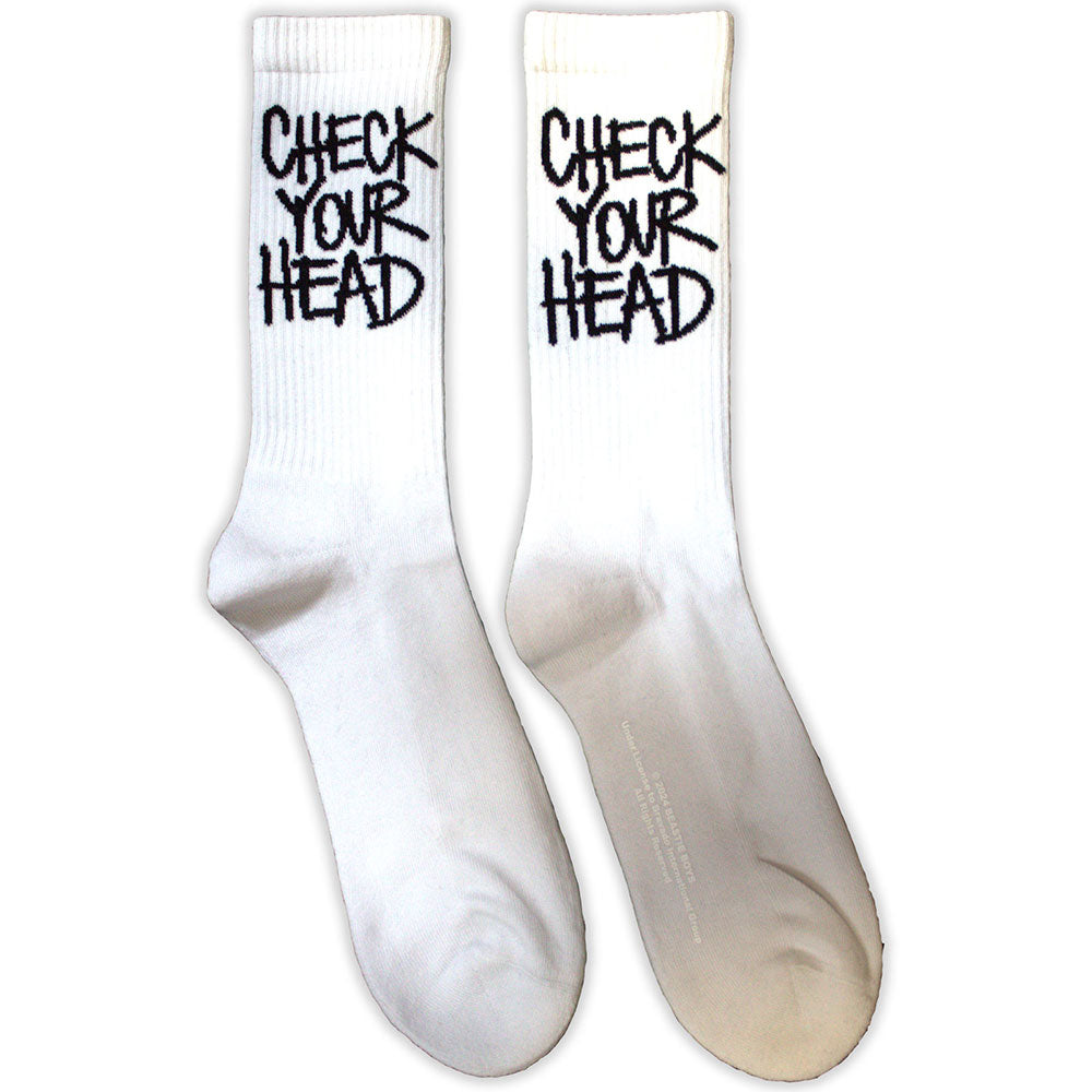 The Beastie Boys Unisex Terry Socks: Check Your Head (White) (UK Size 4 - 7)