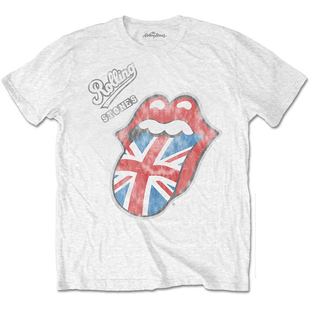 The Rolling Stones Unisex T-Shirt: Vintage British Tongue (Soft Hand Inks/Retail Pack)