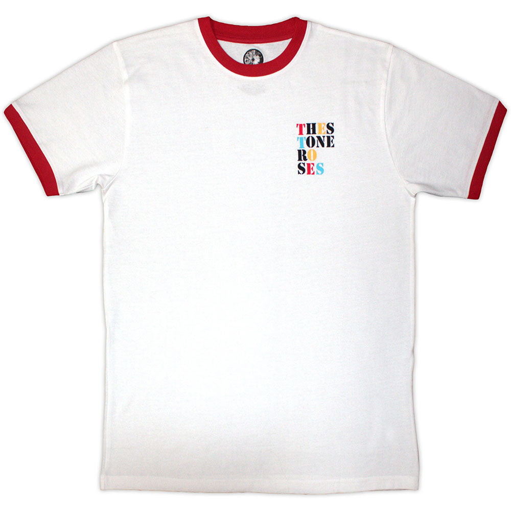 The Stone Roses Unisex Ringer T-Shirt: Side Text Ringer (White)