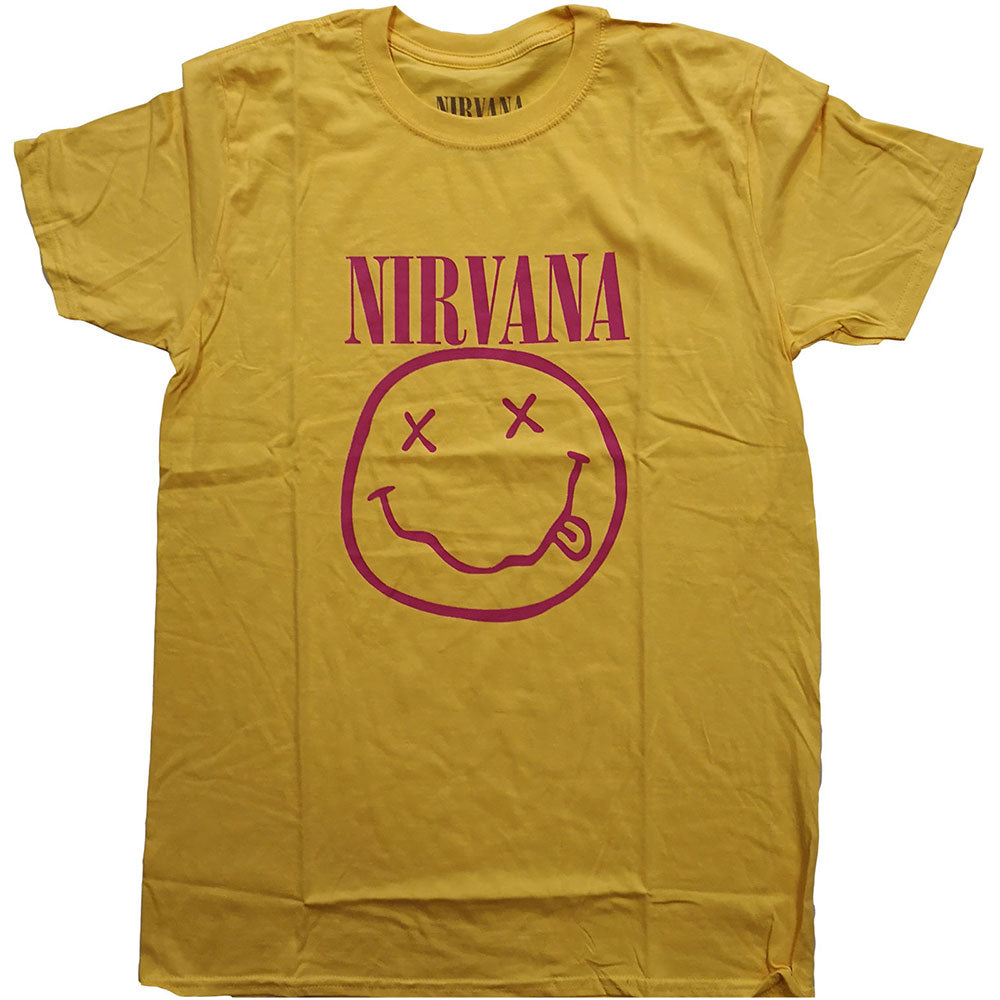 Nirvana Unisex T-Shirt: Pink Smiley
