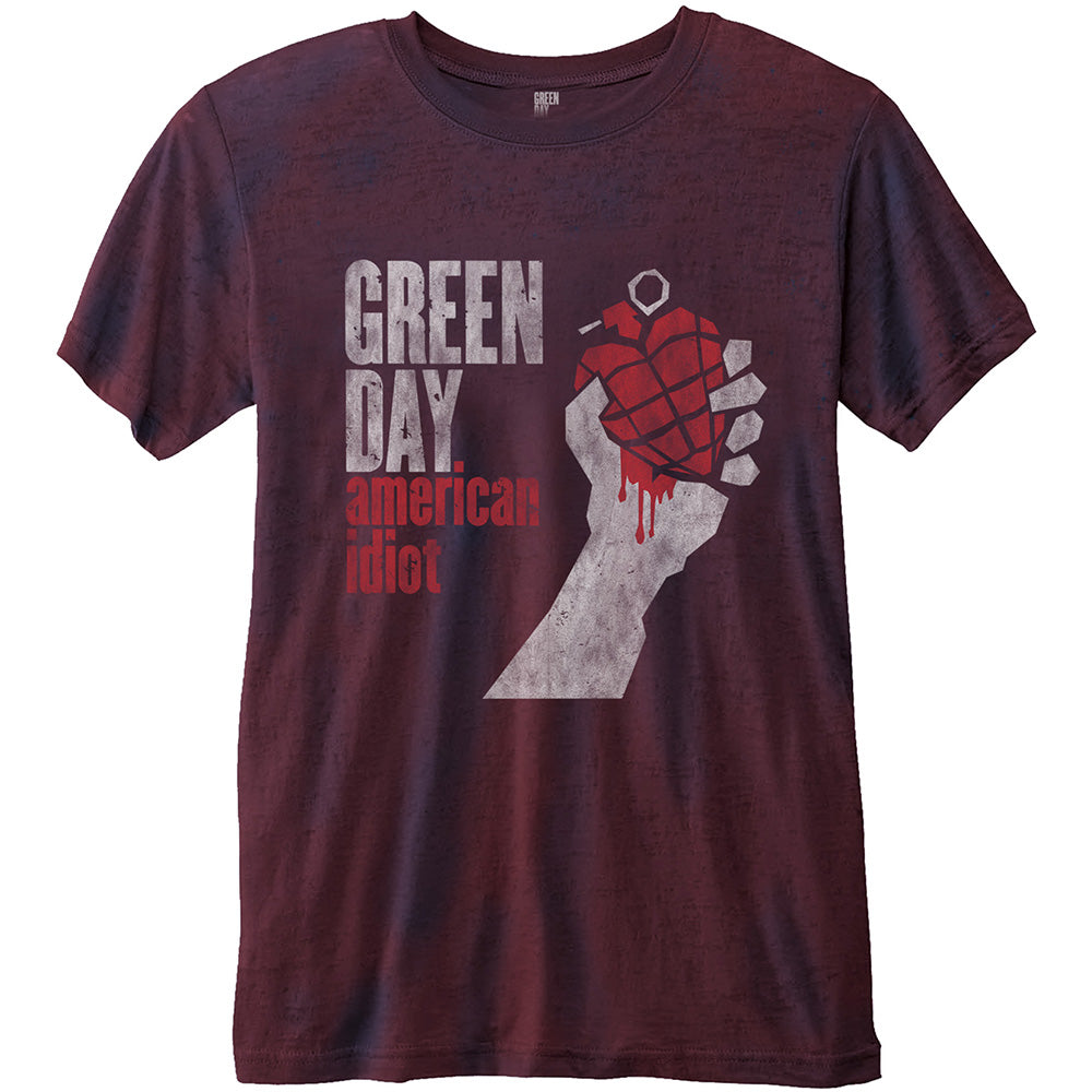 Green Day Unisex Burn Out T-Shirt: American Idiot