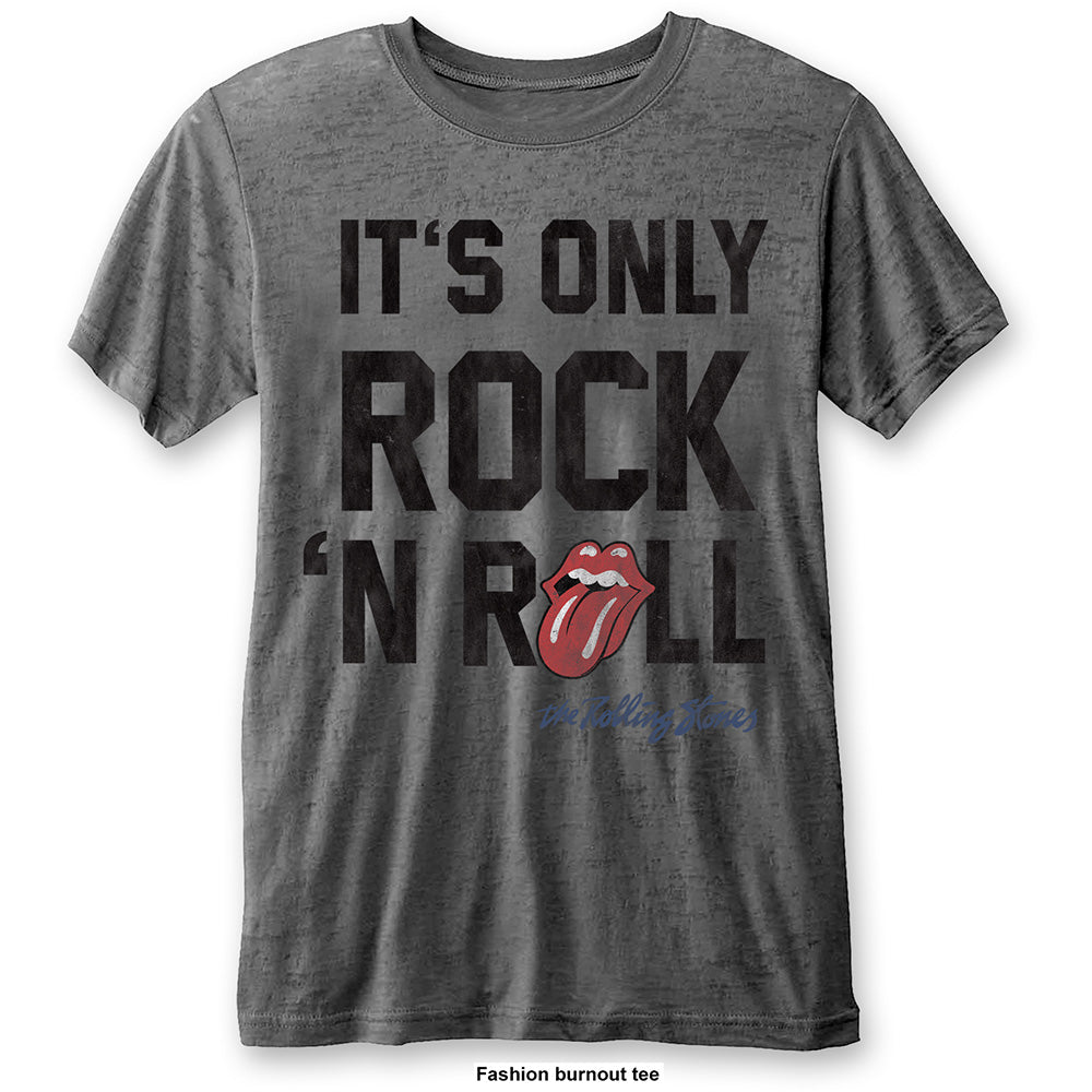 The Rolling Stones Unisex Burn Out T-Shirt: It's Only Rock n' Roll