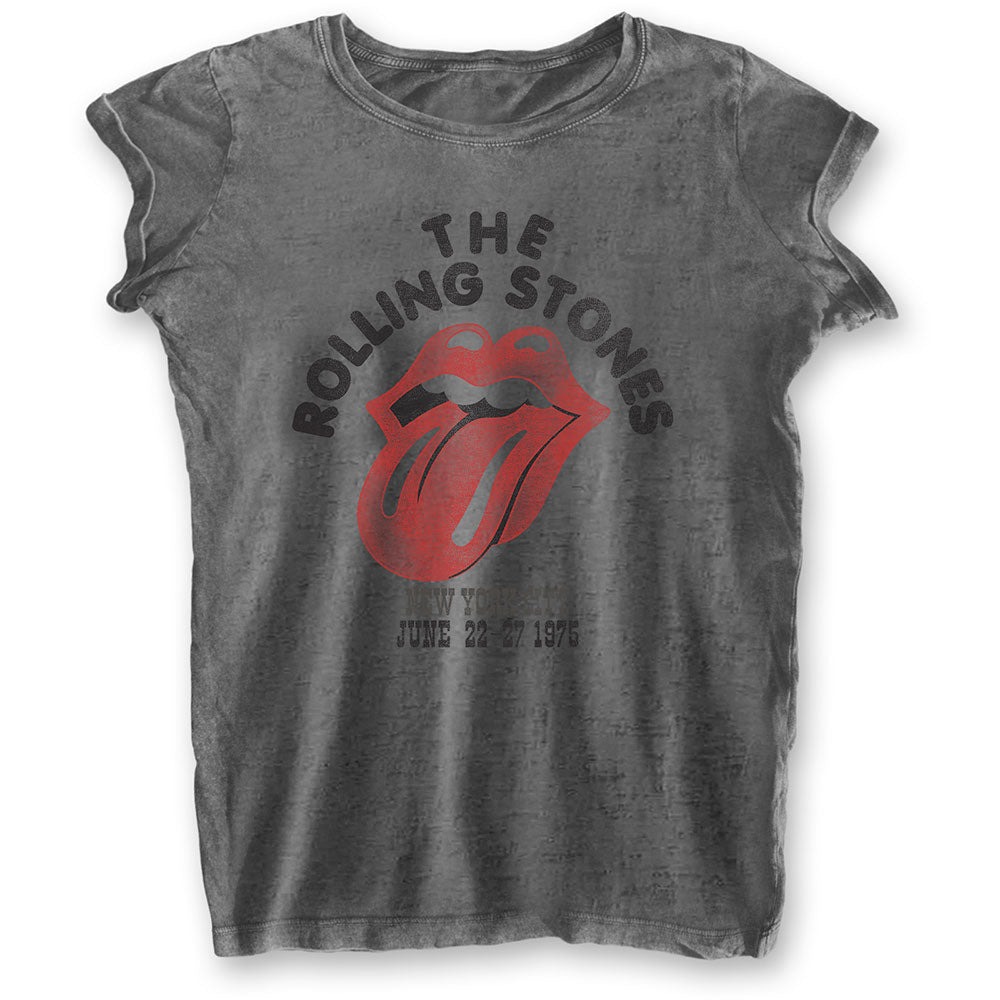 The Rolling Stones Ladies Burn Out T-Shirt: New York City 75