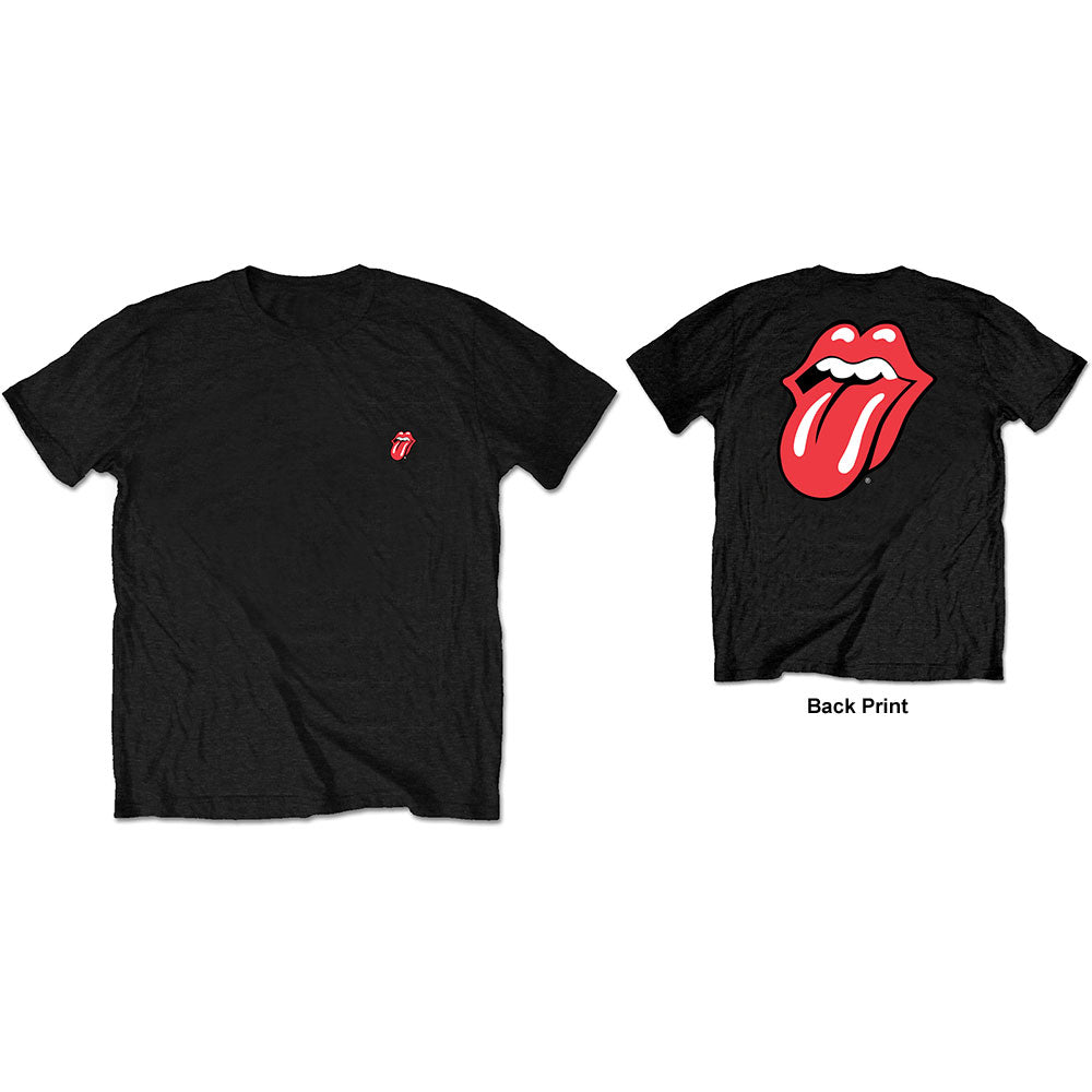 The Rolling Stones Unisex T-Shirt: Classic Tongue (Back Print)