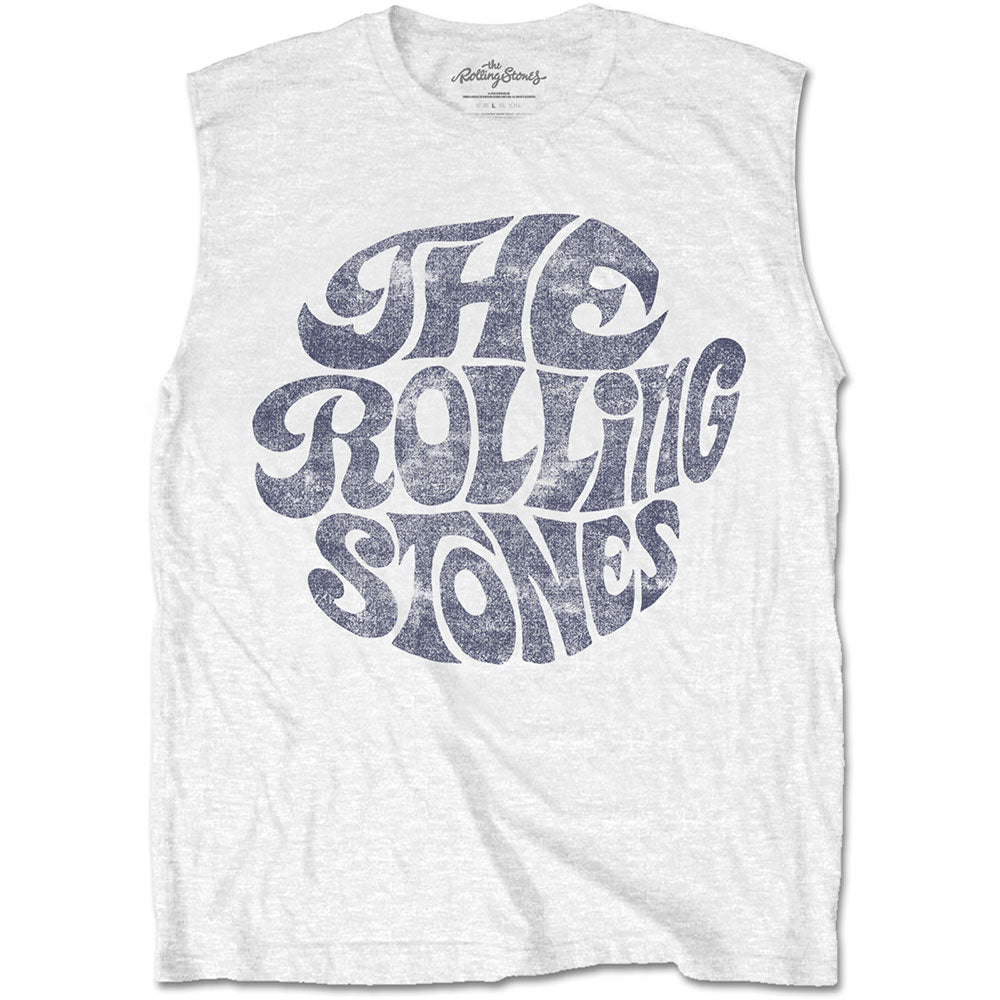 The Rolling Stones Unisex Vest T-Shirt: Vintage 70s Logo 