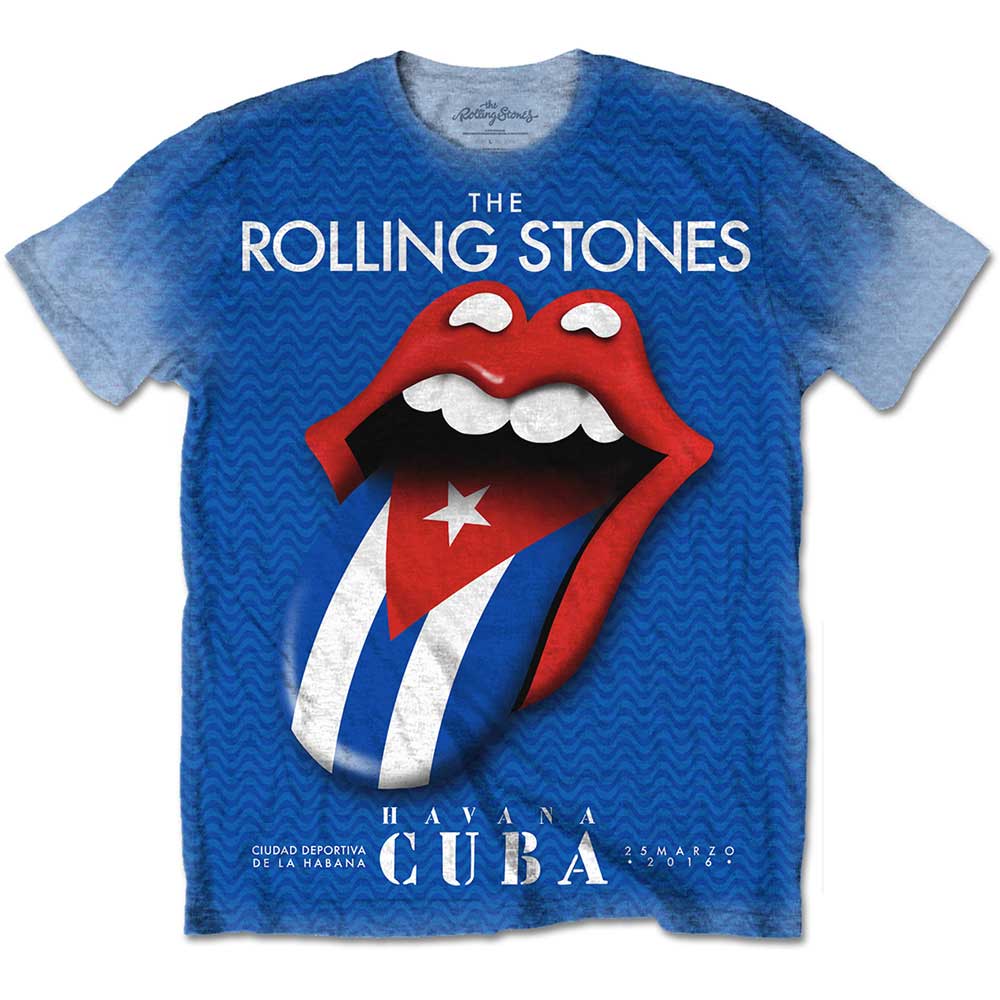 The Rolling Stones Unisex Sublimation T-Shirt: Havana Cuba 