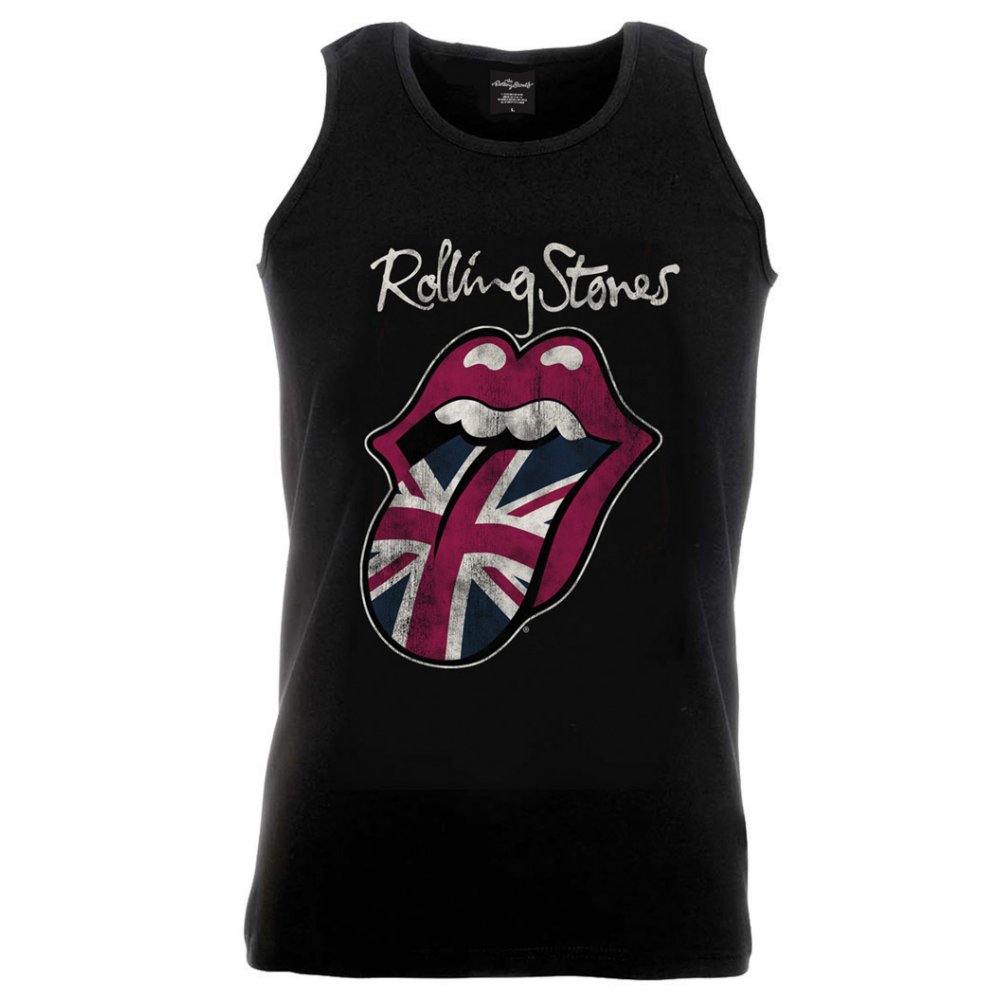 The Rolling Stones Unisex Vest T-Shirt: Union Jack Tongue 