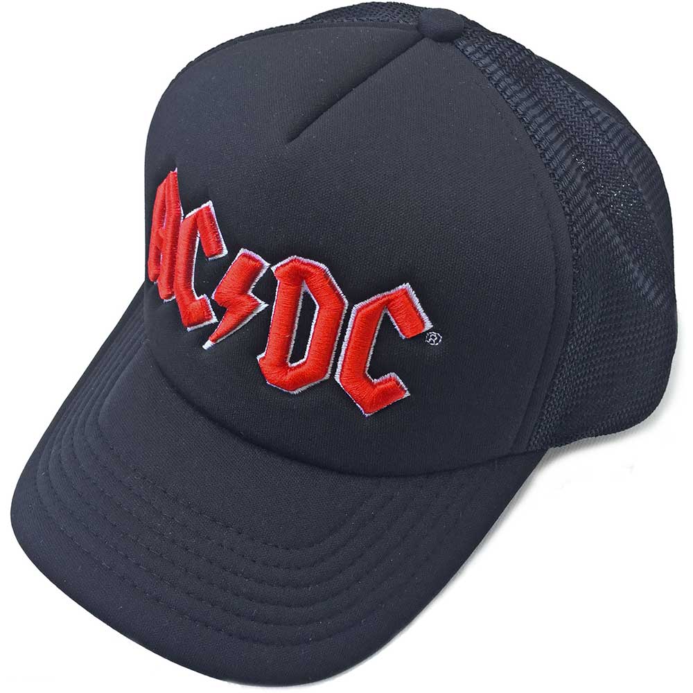 AC/DC Baseball Cap: Red Logo (Mesh Back)