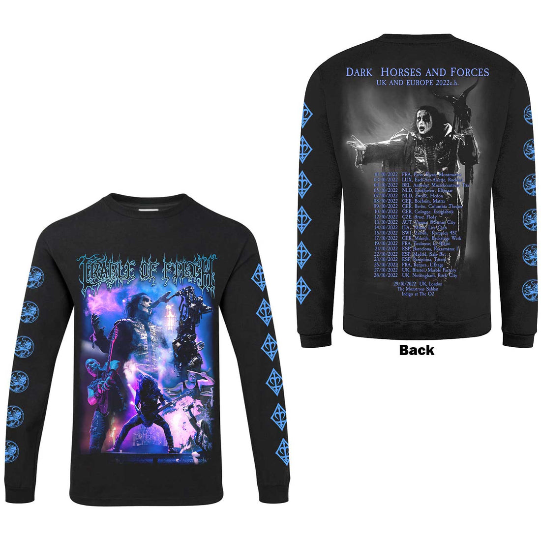 Cradle Of Filth Unisex Long Sleeve T-Shirt: Existence Band (Back & Sleeve Print)