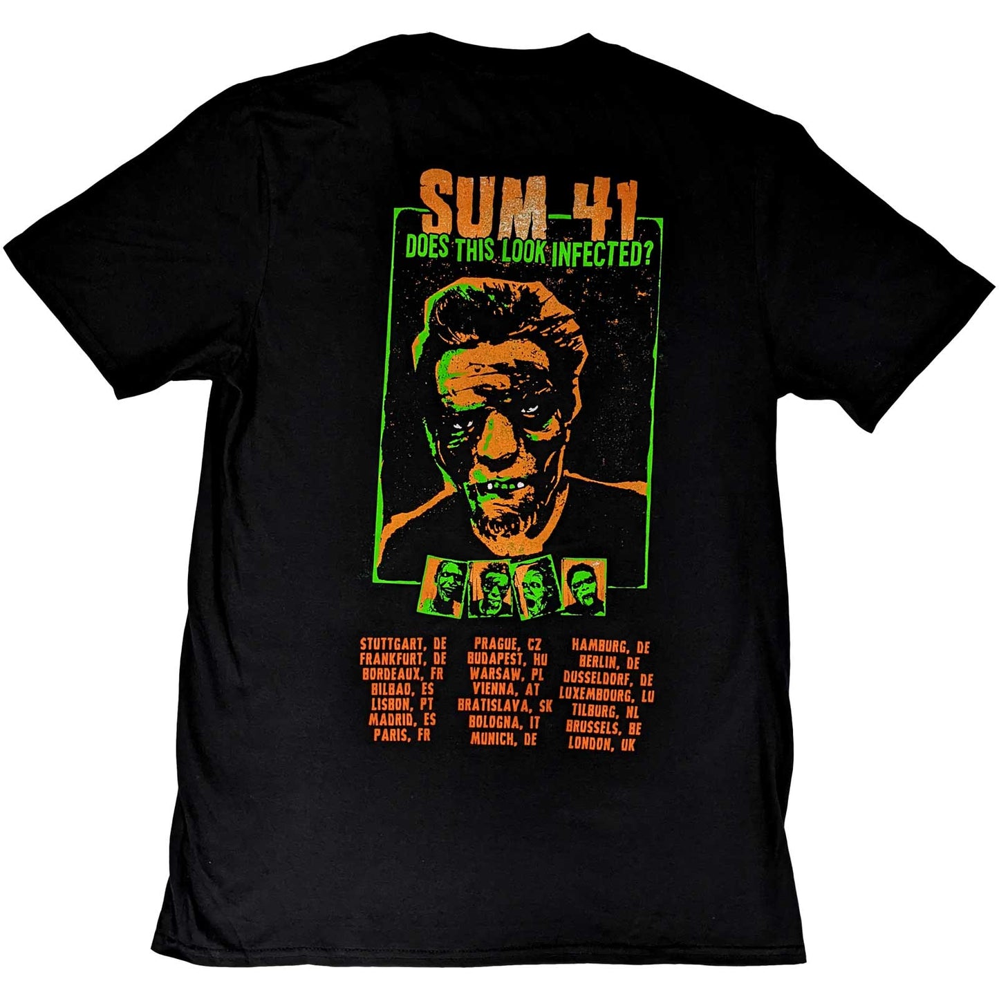 Sum 41 Unisex T-Shirt: Does This Look Infected? European Tour 2022 (Back Print) (Ex-Tour)