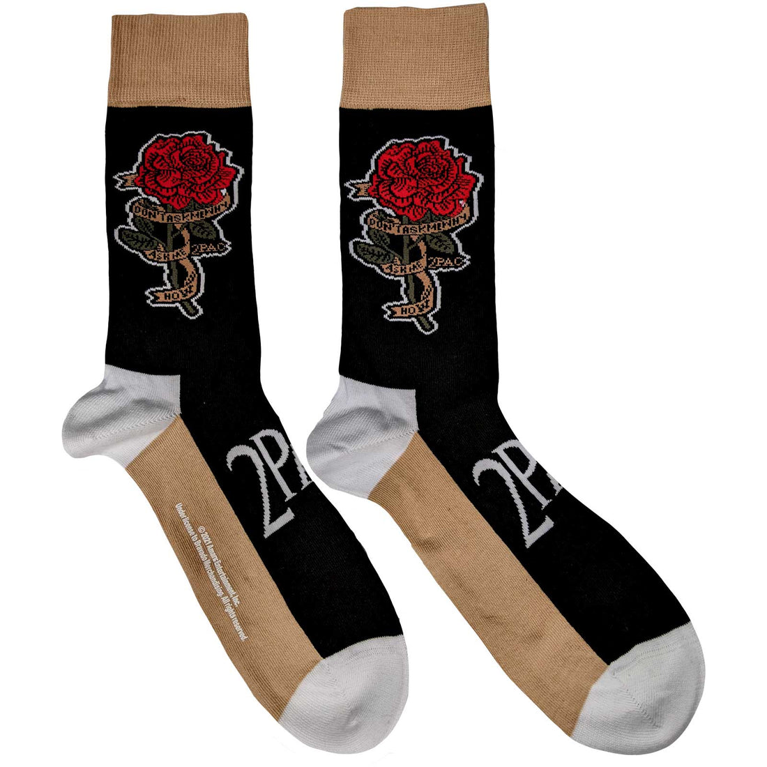 Tupac Ankle Socks: Rose (Size 8 - 12)