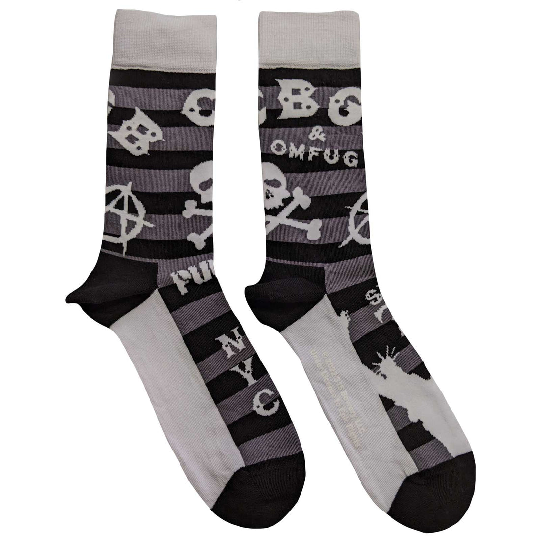CBGB Ankle Socks: Logos Striped (US Size 8 - 10)