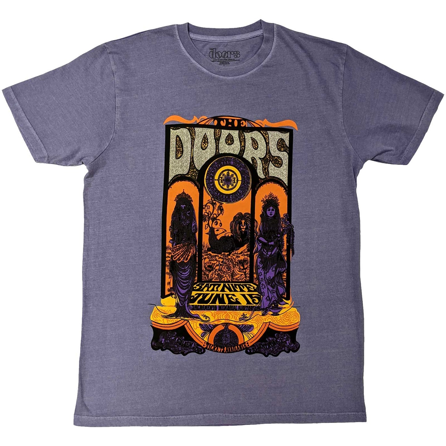 The Doors Unisex Embellished T-Shirt: Sacramento (Silver Glitter Print)