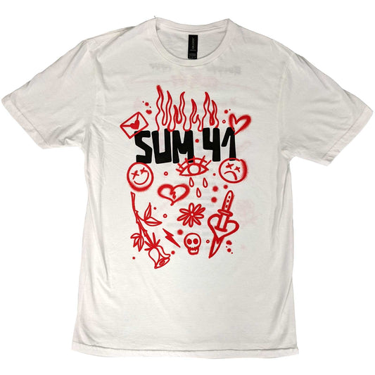 Sum 41 Unisex T-Shirt: Sketches European Tour 2022 (Back Print) (Ex-Tour)
